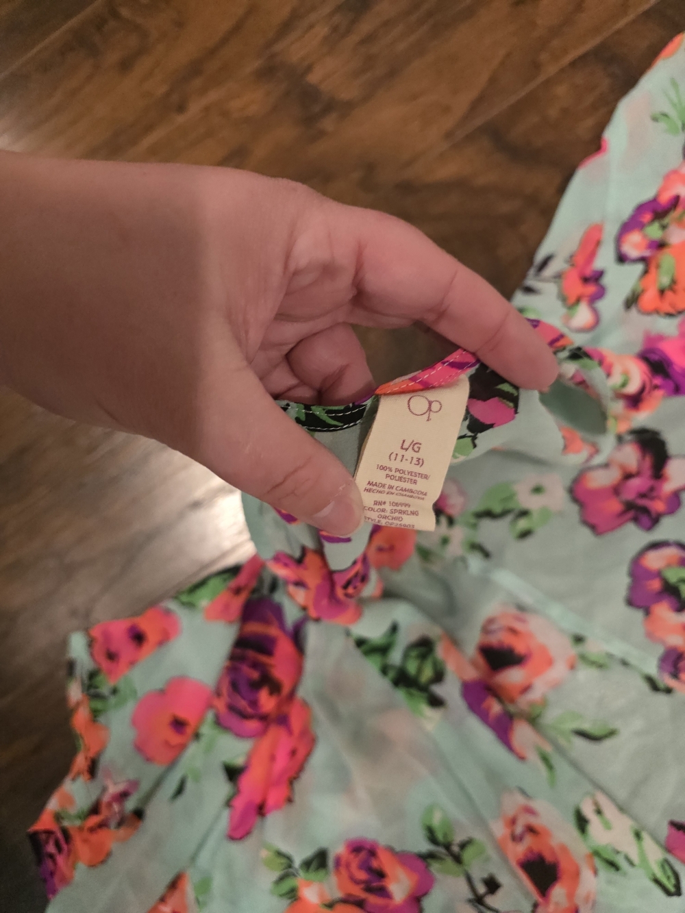 Ocean Pacific | Floral Kimono Swim Cover Large - Picture 4 of 4